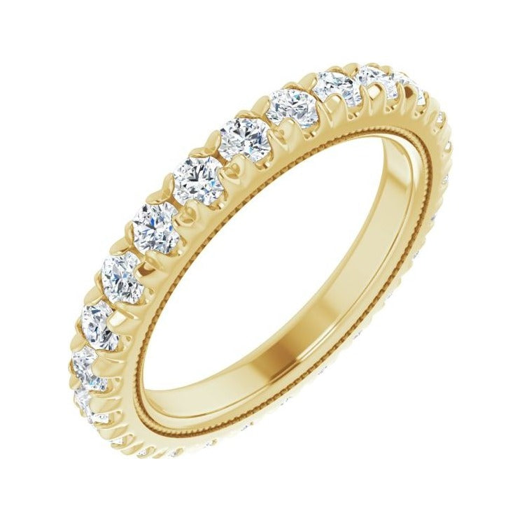Sapphire Row Lab-Grown Diamond Milgrain Eternity Band - 14K Yellow Gold, 2.5 mm, 6.5