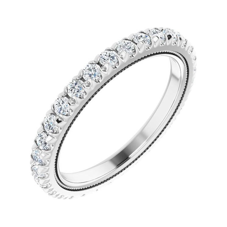 Sapphire Row Lab-Grown Diamond Milgrain Eternity Band - Platinum, 2 mm, 7.5