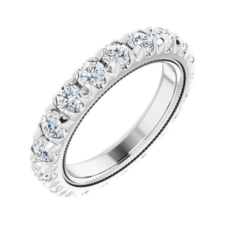 Sapphire Row Lab-Grown Diamond Milgrain Eternity Band - Platinum, 3 mm, 5.5