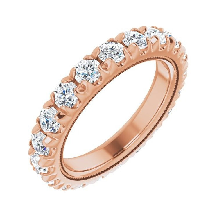 Sapphire Row Lab-Grown Diamond Milgrain Eternity Band - 14K Rose Gold, 3 mm, 5.5