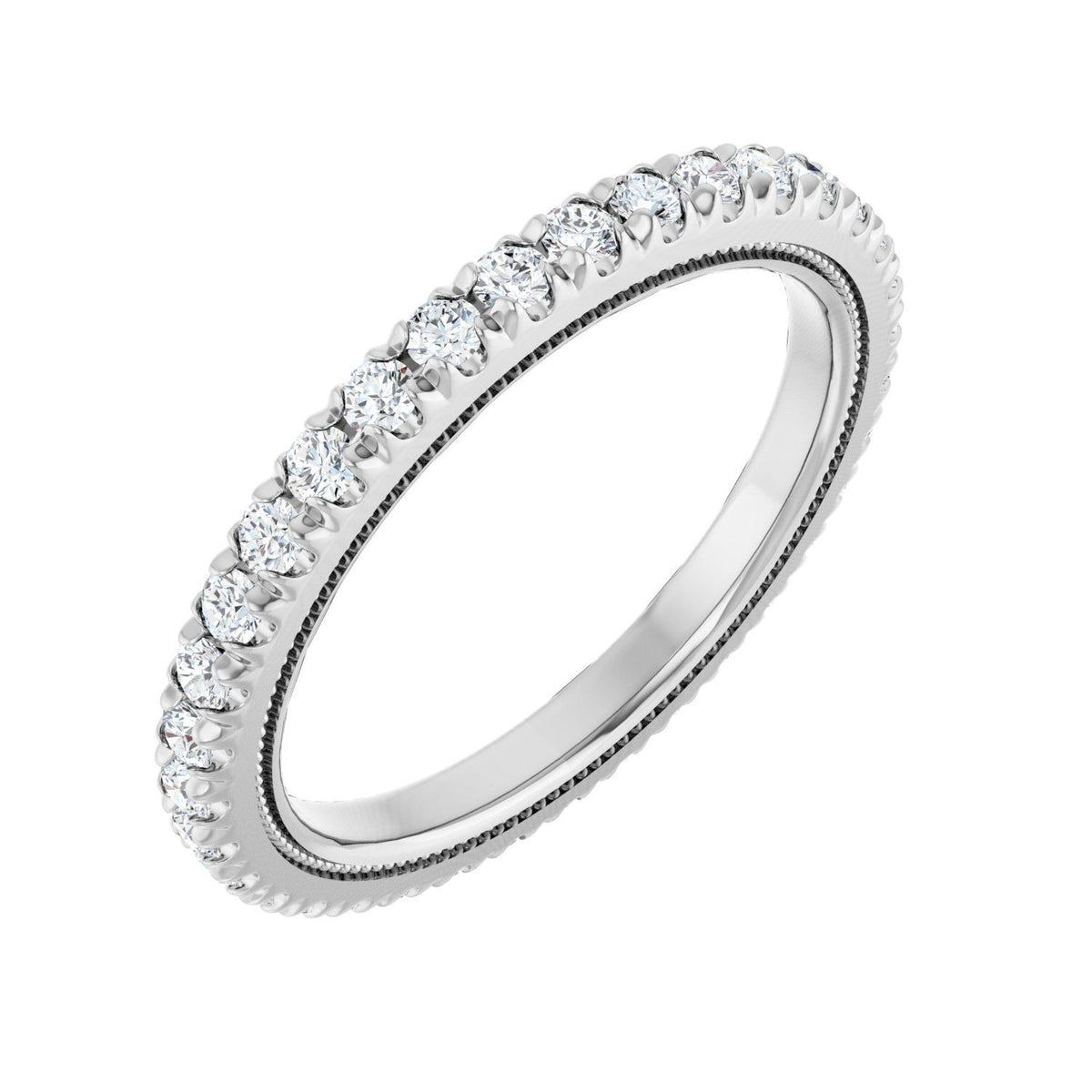 Sapphire Row Lab-Grown Diamond Milgrain Eternity Band - Platinum, 1.75 mm, 7