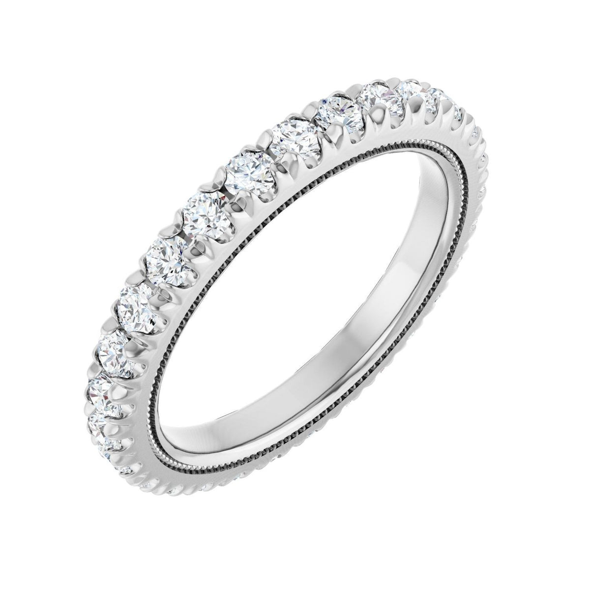 Sapphire Row Lab-Grown Diamond Milgrain Eternity Band - Platinum, 2.25 mm, 7