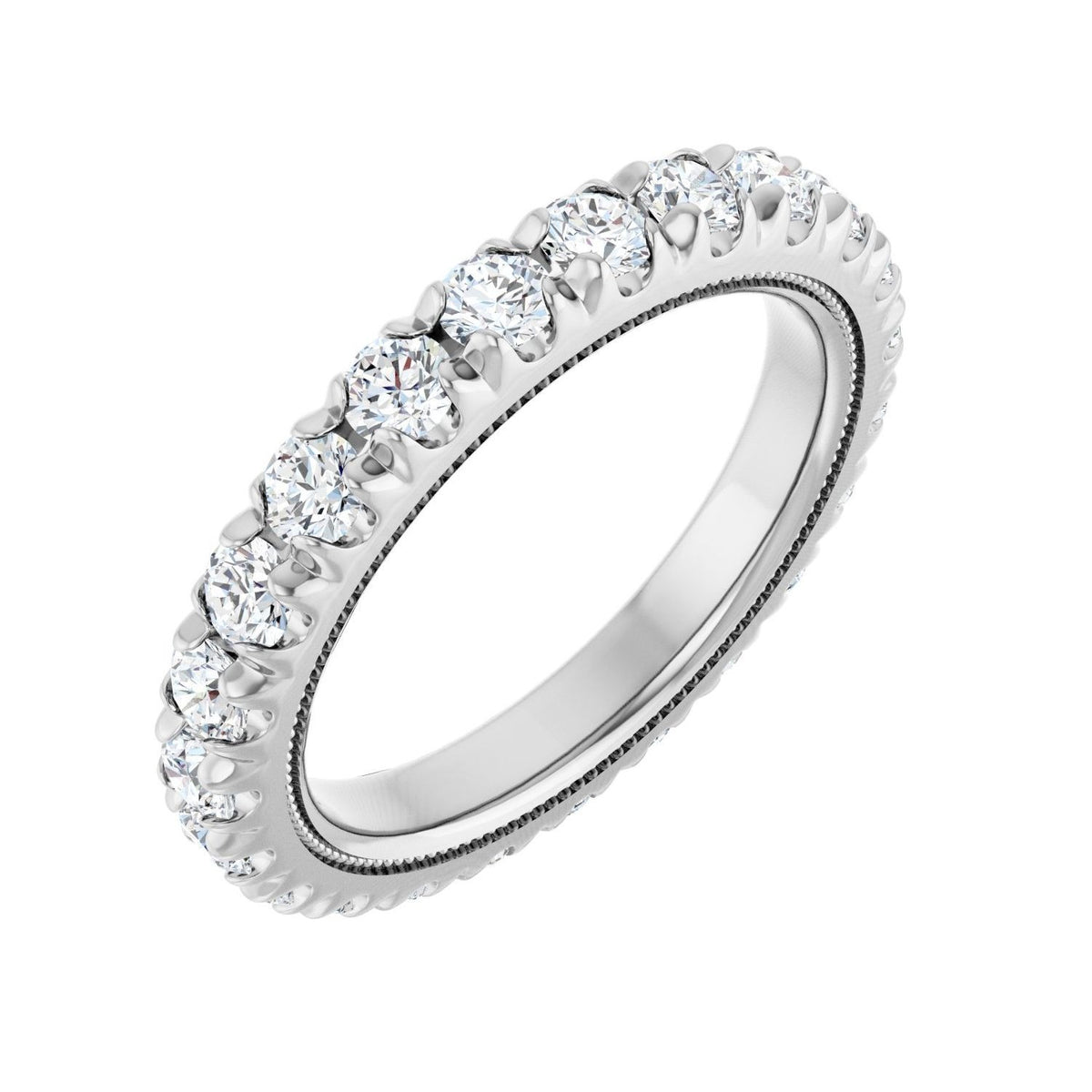 Sapphire Row Lab-Grown Diamond Milgrain Eternity Band - Platinum, 2.75 mm, 7