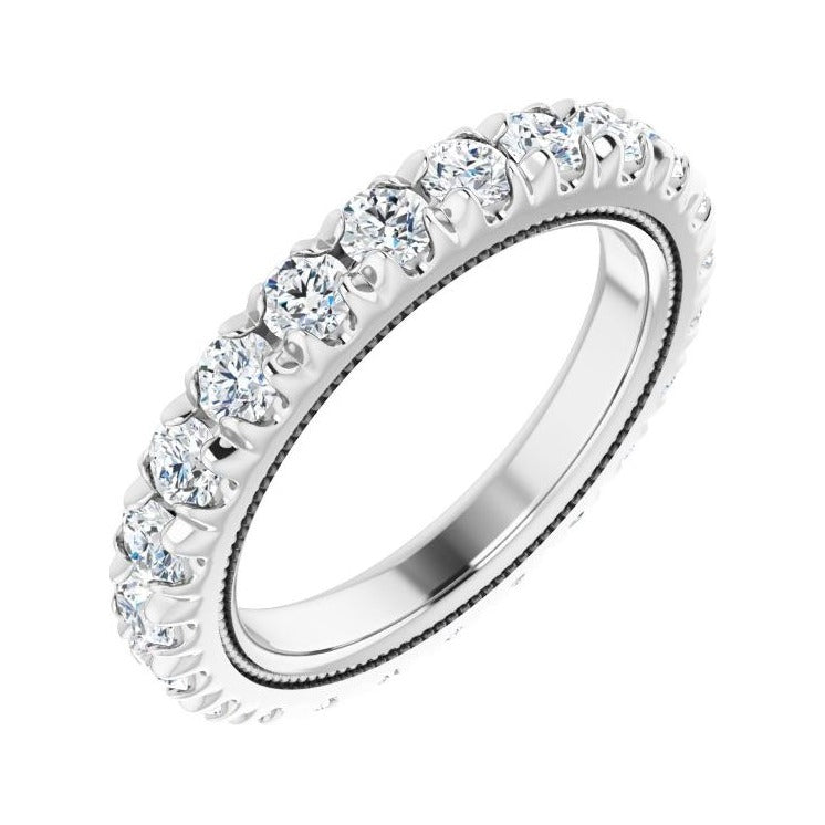 Sapphire Row Lab-Grown Diamond Milgrain Eternity Band - Platinum, 2.5 mm, 4.5
