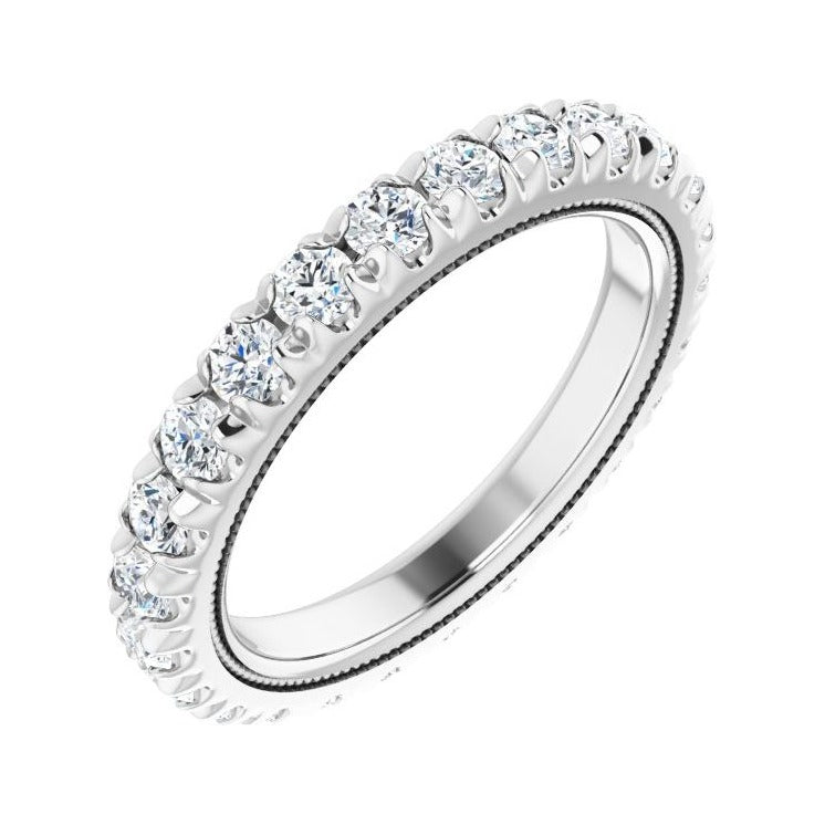 Sapphire Row Lab-Grown Diamond Milgrain Eternity Band - Platinum, 2.5 mm, 6.5