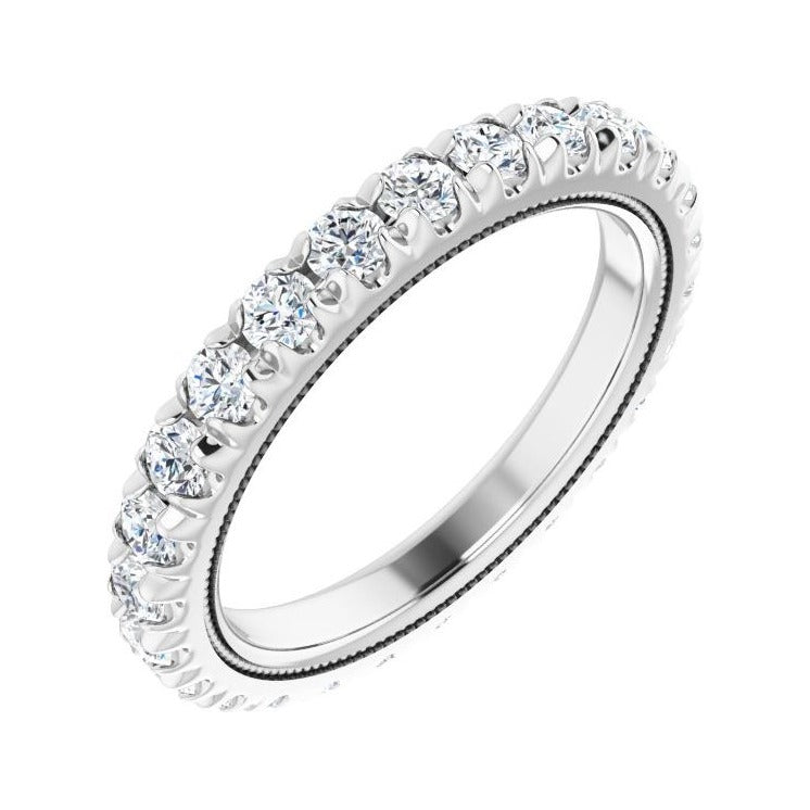 Sapphire Row Lab-Grown Diamond Milgrain Eternity Band - Platinum, 2.5 mm, 7.5