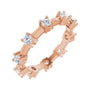 Sapphire Row Natural Diamond Knife-Edge Eternity Band - 14K Rose Gold, 4