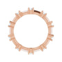 Sapphire Row Natural Diamond Knife-Edge Eternity Band - 14K Rose Gold, 4 (view 2)
