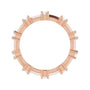 Sapphire Row Natural Diamond Knife-Edge Eternity Band - 14K Rose Gold, 5 (view 2)