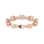 Sapphire Row Natural Diamond Knife-Edge Eternity Band - 14K Rose Gold, 5 (view 3)