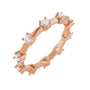 Sapphire Row Natural Diamond Knife-Edge Eternity Band - 14K Rose Gold, 7