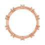 Sapphire Row Natural Diamond Knife-Edge Eternity Band - 14K Rose Gold, 7 (view 2)