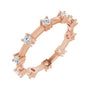 Sapphire Row Natural Diamond Knife-Edge Eternity Band - 14K Rose Gold, 8