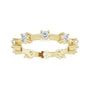 Sapphire Row Natural Diamond Knife-Edge Eternity Band - 14K Yellow Gold, 4.5 (view 3)