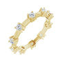 Sapphire Row Natural Diamond Knife-Edge Eternity Band - 14K Yellow Gold, 5.5