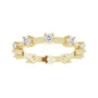 Sapphire Row Natural Diamond Knife-Edge Eternity Band - 14K Yellow Gold, 5.5 (view 3)