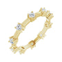Sapphire Row Natural Diamond Knife-Edge Eternity Band - 14K Yellow Gold, 6.5