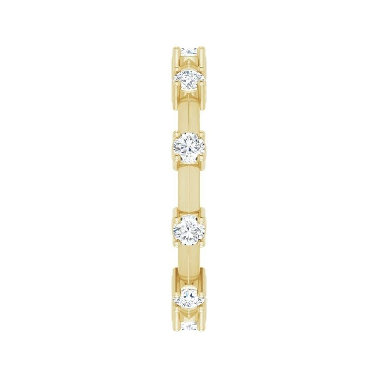 Sapphire Row Natural Diamond Knife-Edge Eternity Band - 14K Yellow Gold, 6.5 (view 3)