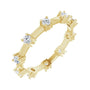 Sapphire Row Natural Diamond Knife-Edge Eternity Band - 14K Yellow Gold, 7.5