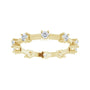 Sapphire Row Natural Diamond Knife-Edge Eternity Band - 14K Yellow Gold, 7.5 (view 3)