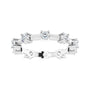 Sapphire Row Natural Diamond Knife-Edge Eternity Band - 14K White Gold, 4.5 (view 3)