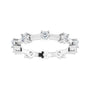 Sapphire Row Natural Diamond Knife-Edge Eternity Band - 14K White Gold, 5.5 (view 3)
