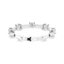 Sapphire Row Natural Diamond Knife-Edge Eternity Band - 14K White Gold, 7.5 (view 3)