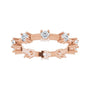 Sapphire Row Natural Diamond Knife-Edge Eternity Band - 14K Rose Gold, 4.5 (view 3)