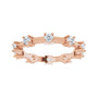 Sapphire Row Natural Diamond Knife-Edge Eternity Band - 14K Rose Gold, 5.5 (view 3)