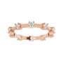 Sapphire Row Natural Diamond Knife-Edge Eternity Band - 14K Rose Gold, 7.5 (view 3)