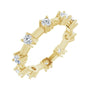 Sapphire Row Natural Diamond Knife-Edge Eternity Band - 14K Yellow Gold, 4
