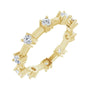 Sapphire Row Natural Diamond Knife-Edge Eternity Band - 14K Yellow Gold, 5
