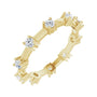 Sapphire Row Natural Diamond Knife-Edge Eternity Band - 14K Yellow Gold, 6