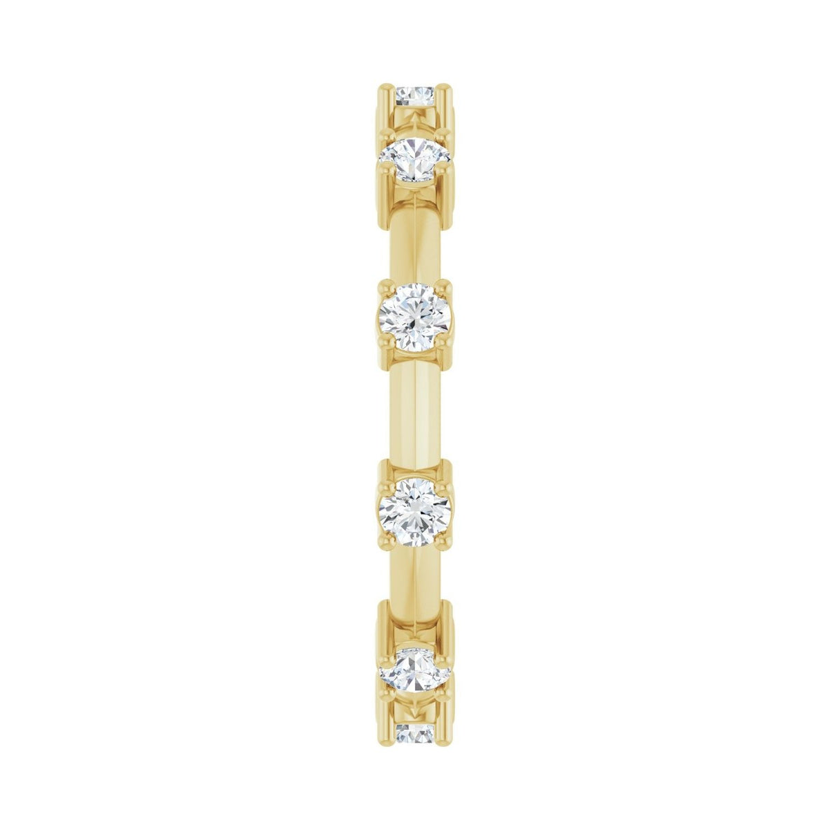 Sapphire Row Natural Diamond Knife-Edge Eternity Band - 14K Yellow Gold, 7 (view 3)