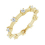 Sapphire Row Natural Diamond Knife-Edge Eternity Band - 14K Yellow Gold, 8