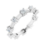 Sapphire Row Natural Diamond Knife-Edge Eternity Band - Platinum, 4