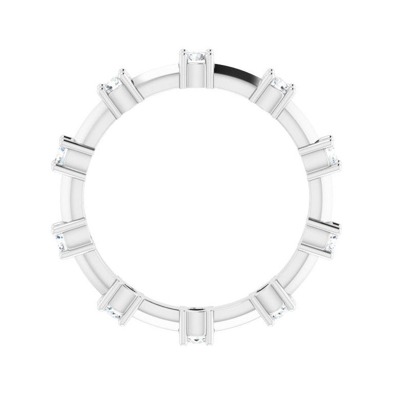 Sapphire Row Natural Diamond Knife-Edge Eternity Band - Platinum, 6 (view 2)