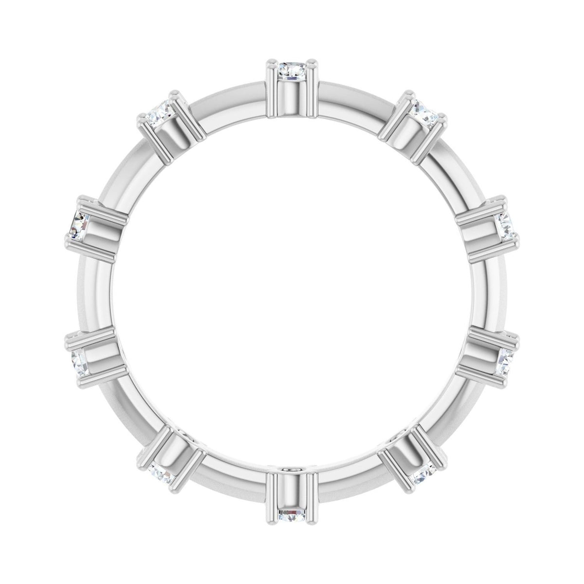 Sapphire Row Natural Diamond Knife-Edge Eternity Band - Platinum, 7 (view 2)