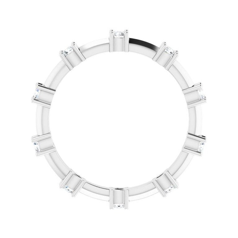 Sapphire Row Natural Diamond Knife-Edge Eternity Band - Platinum, 8 (view 2)