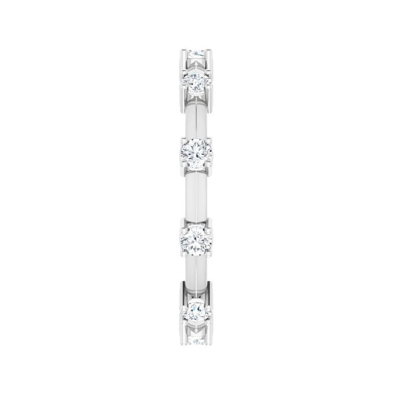 Sapphire Row Natural Diamond Knife-Edge Eternity Band - Platinum, 8 (view 3)