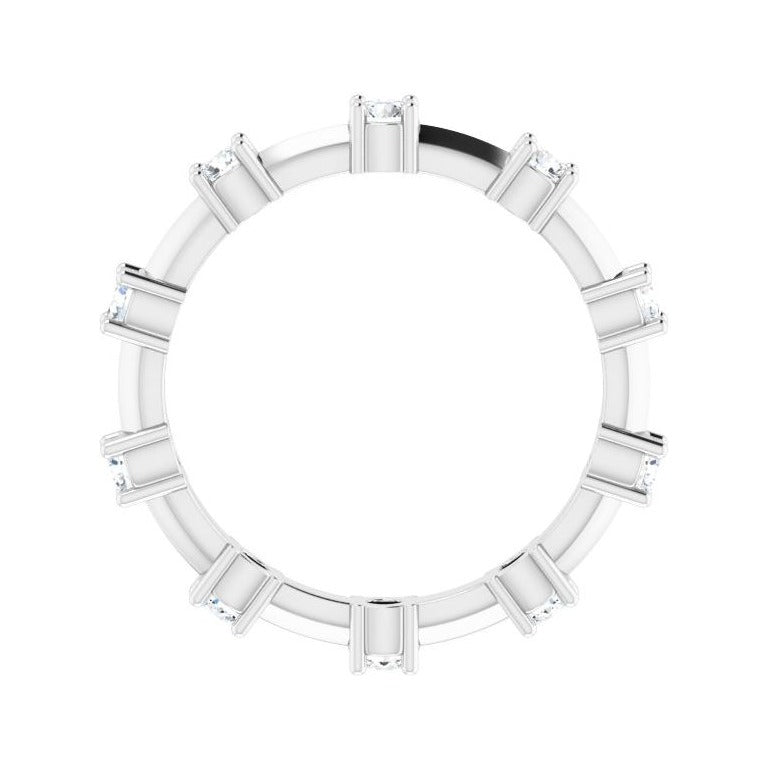 Sapphire Row Natural Diamond Knife-Edge Eternity Band - Platinum, 5.5 (view 2)