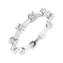 Sapphire Row Natural Diamond Knife-Edge Eternity Band - Platinum, 6.5