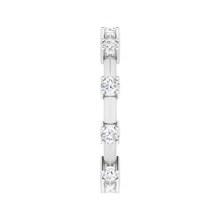 Sapphire Row Natural Diamond Knife-Edge Eternity Band - Platinum, 6.5 (view 3)