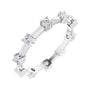 Sapphire Row Natural Diamond Knife-Edge Eternity Band - Platinum, 7.5