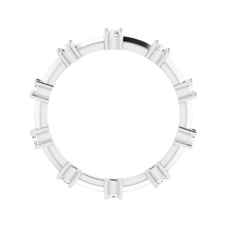 Sapphire Row Natural Diamond Knife-Edge Eternity Band - Platinum, 7.5 (view 2)