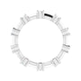 Sapphire Row Natural Diamond Knife-Edge Eternity Band - 14K White Gold, 4 (view 2)