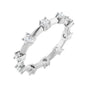 Sapphire Row Natural Diamond Knife-Edge Eternity Band - 14K White Gold, 7