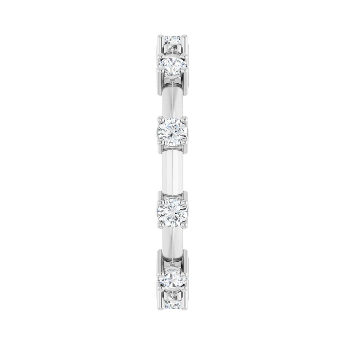 Sapphire Row Natural Diamond Knife-Edge Eternity Band - 14K White Gold, 7 (view 3)