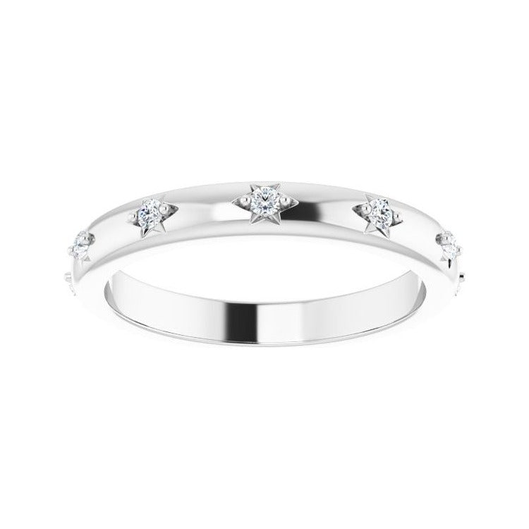 Sapphire Row Natural Diamond Celestial Eternity Band - 14K White Gold, 1.5 mm, 5.5 (view 3)