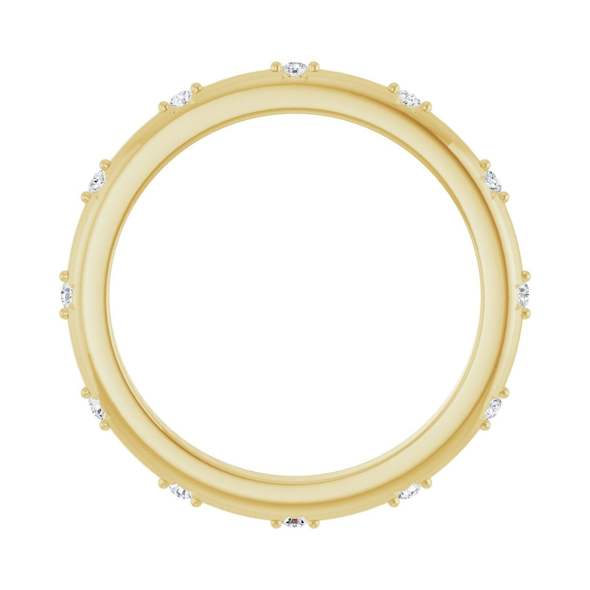 Sapphire Row Natural Diamond Celestial Eternity Band - 14K Yellow Gold, 1.1 mm, 4.5 (view 2)
